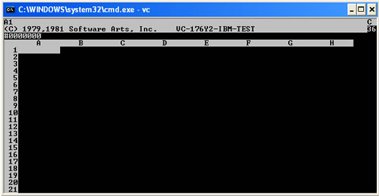 Visicalc screenshot